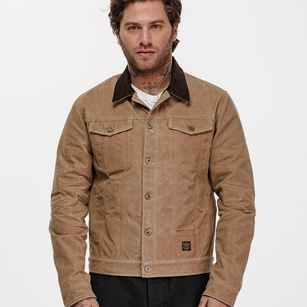 Wayfare Waxed Canvas Jacket Tan Men's Outerwear ‐ P&Co A