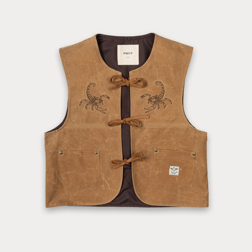 マルデヌベスverロスト Tan Scorpio Nomad Waxed Vest | Women's Jackets & Outerwear ‐ P&Co