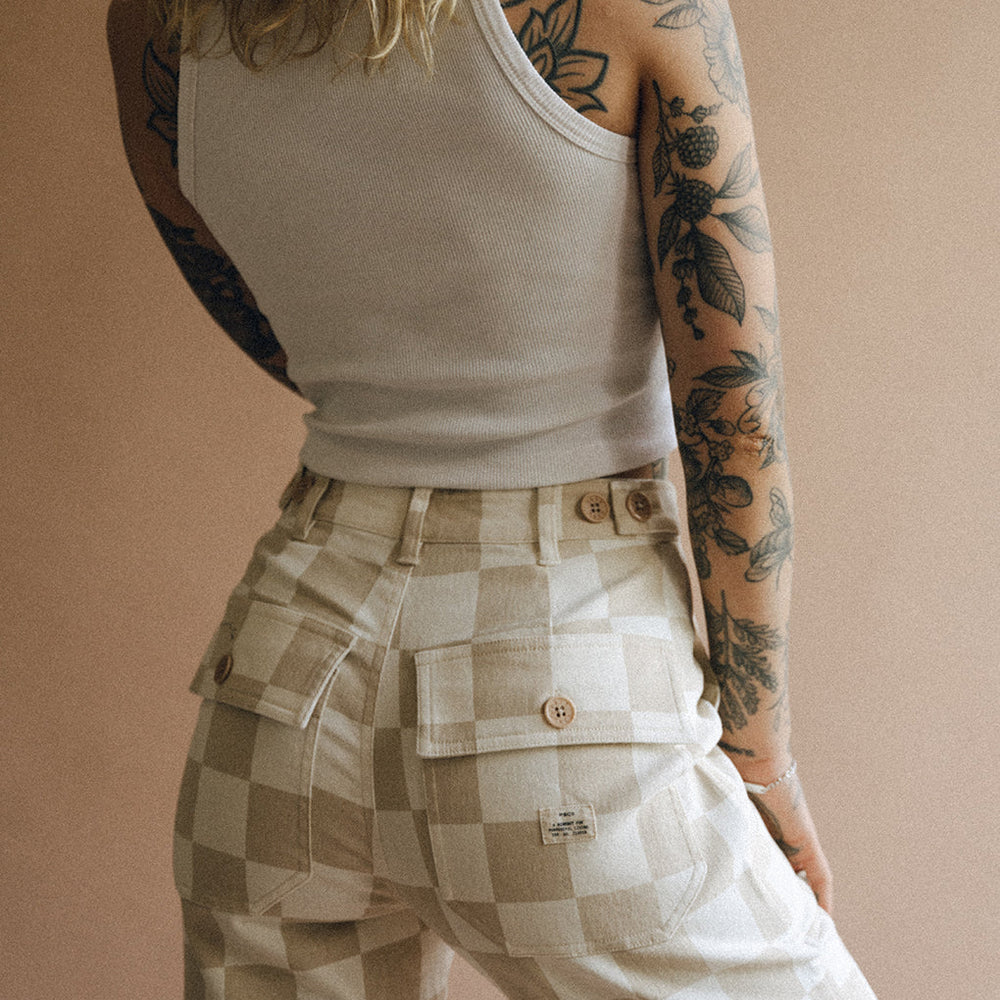 Service Fatigue Pants - Stone Checkerboard