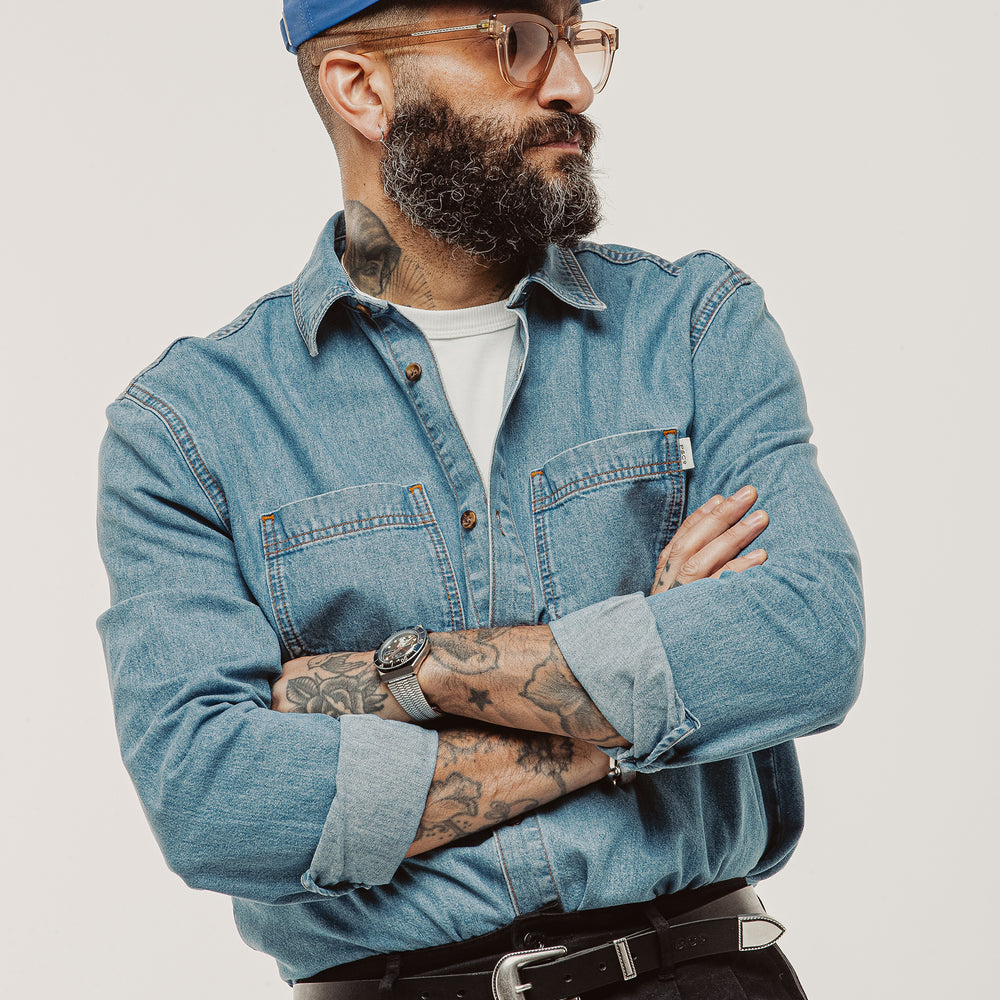 Light Wash Denim Mason Shirt | Men