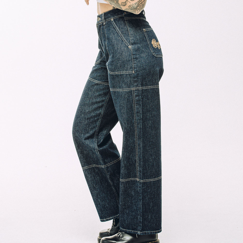 Indigo Denim Rosa Jean | Women's High-waisted Pants ‐ P&Co - A