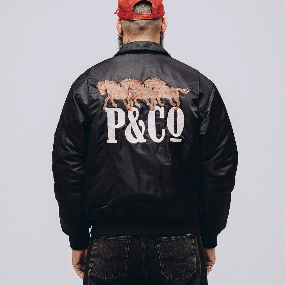 Black Bronco Bomber Jacket | Men's Outerwear & P&Co - A Mindset For ...