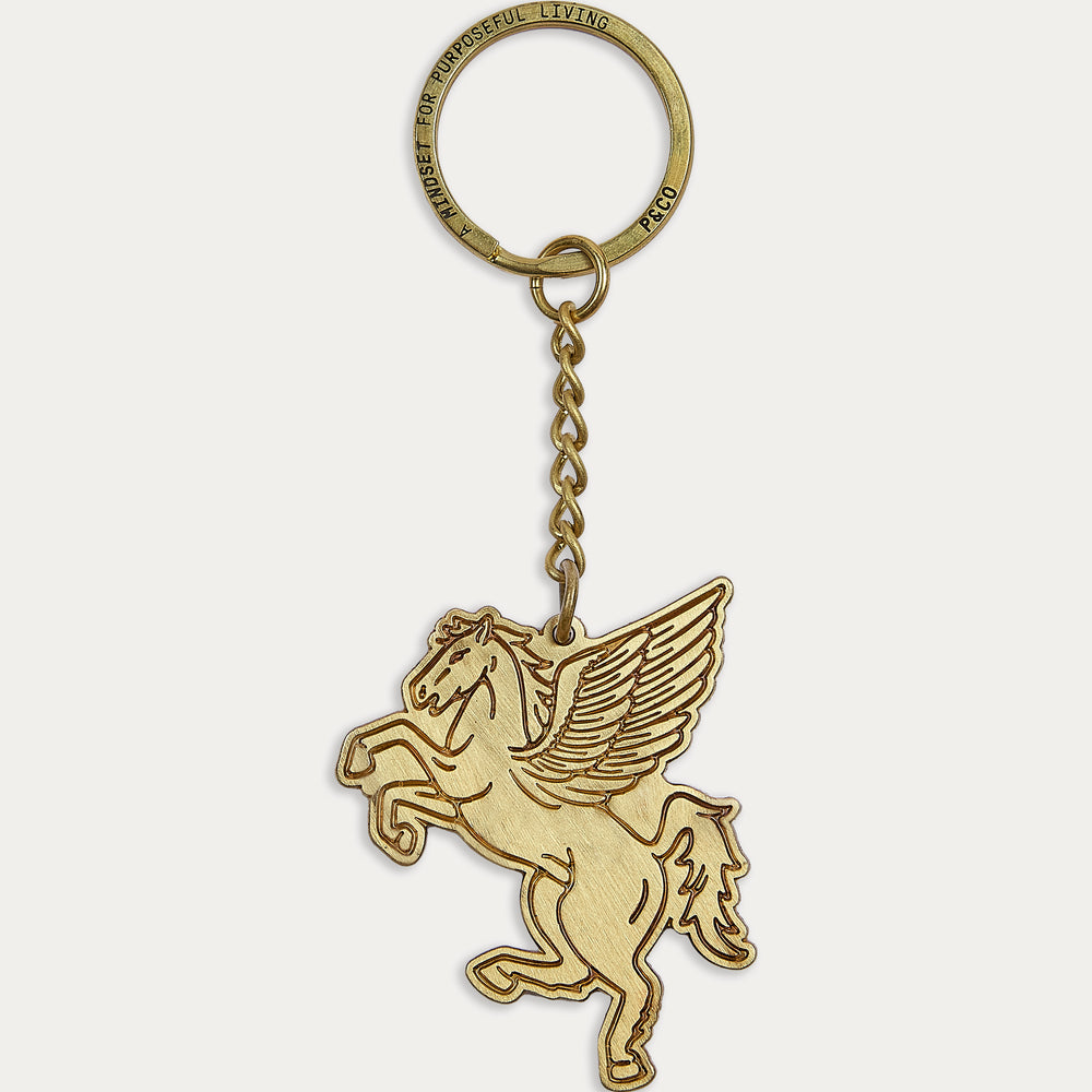 Mythical Creature Keychain Pegasus Pendant Keychain - Stainless Steel  Mythical Horse Bag Charm Gold/Silver Stainless Steel Pendant Keychain