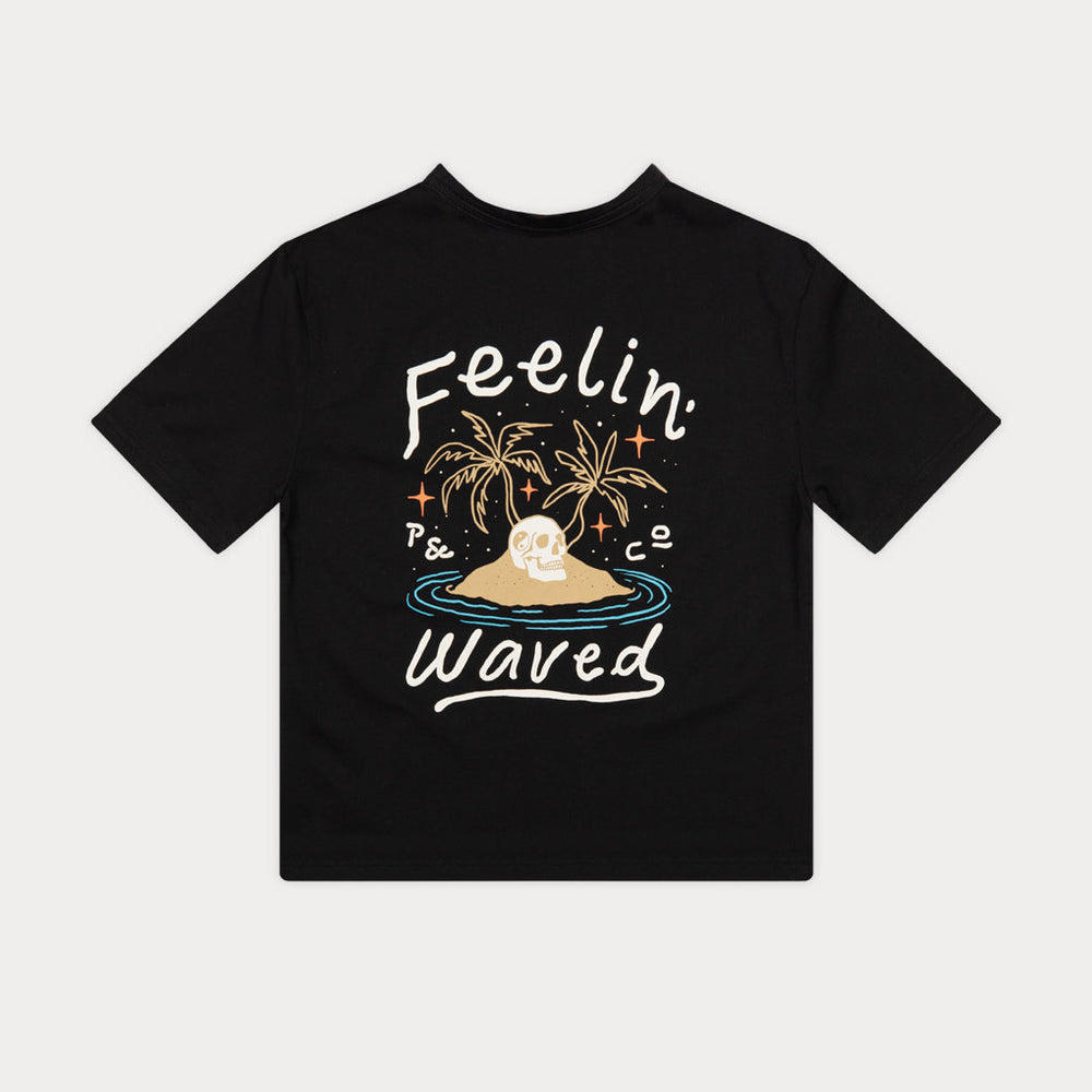Black Feelin' Waved Boxy T-Shirt | Men's T-Shirts ‐ P&Co - A