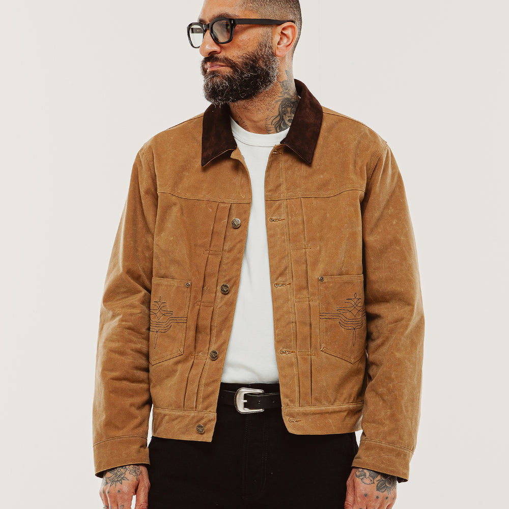Tan Harlan Waxed Canvas Jacket | Men's Outerwear, Jackets ‐ P&Co