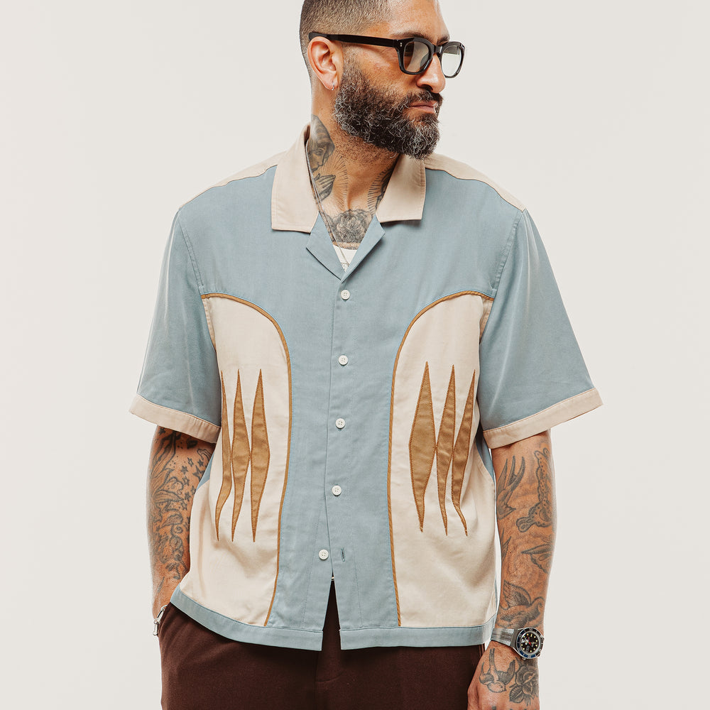 Vintage Blue Walter Bowling Shirt | Men's Shirts ‐ P&Co - A