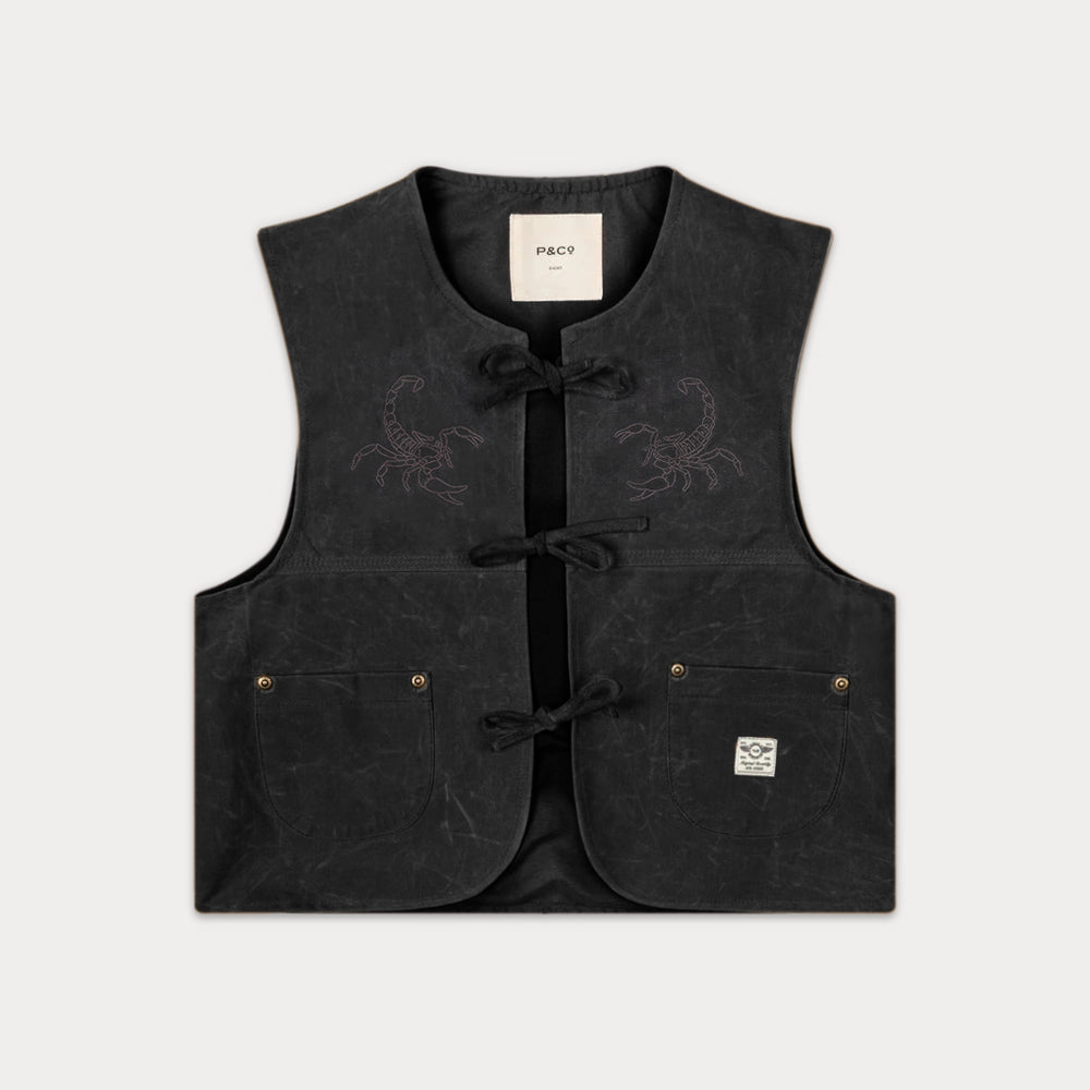 Black Scorpio Nomad Waxed Vest | Women's Jackets & Outerwear