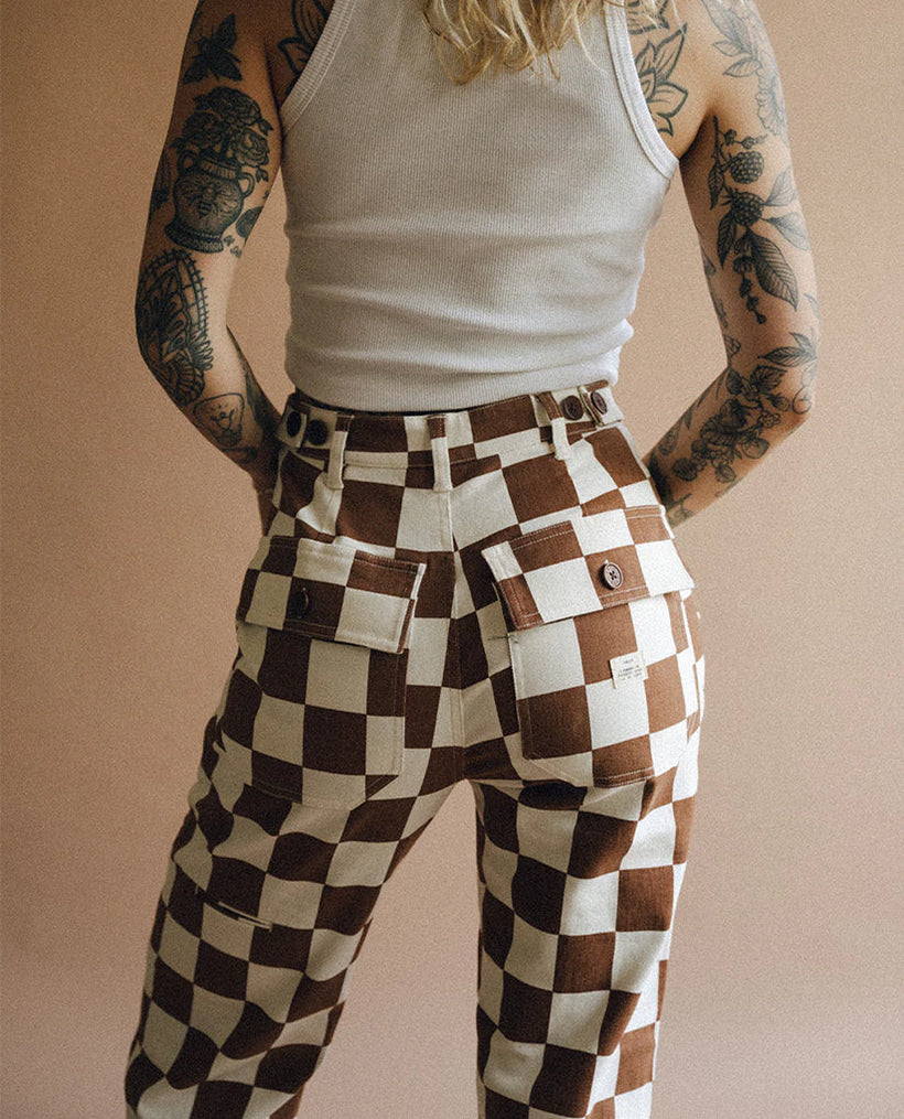 Women's Checkerboard Trousers