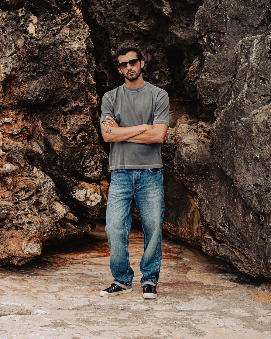Essential Boxy T-Shirt - Faded Black