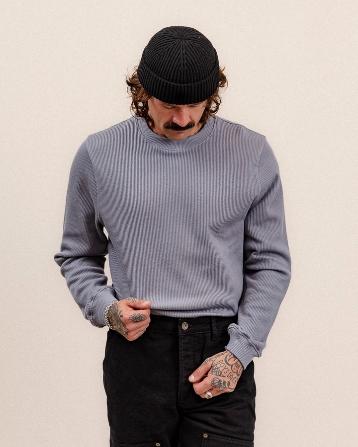 Crafted Ribbed Longsleeve - Slate