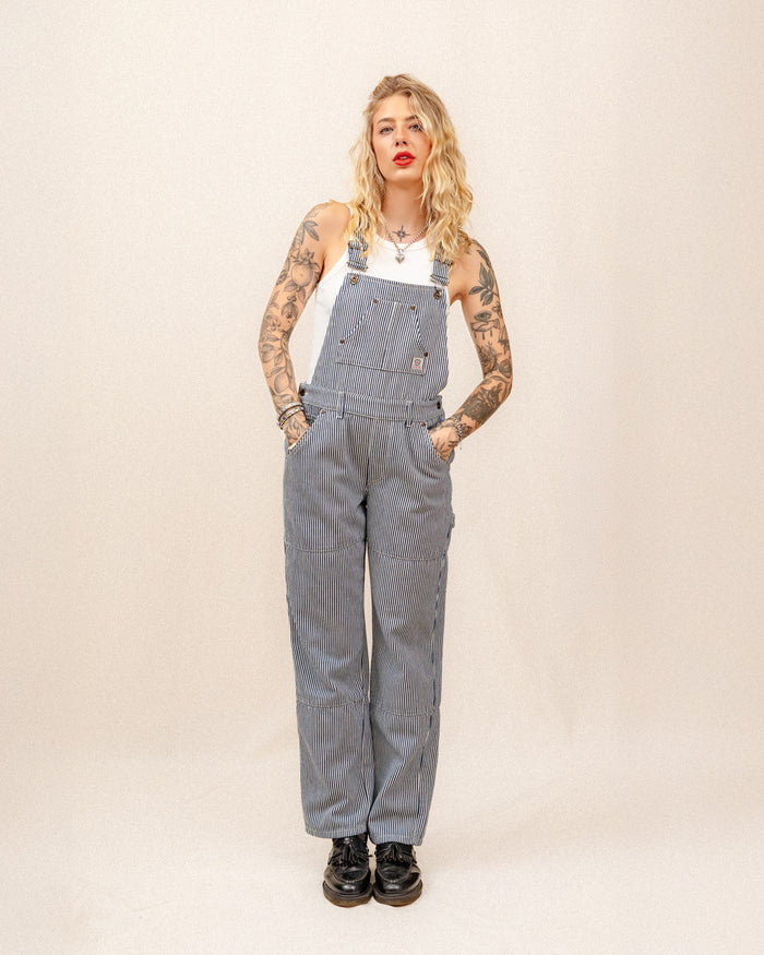 Railroad Dungarees - Indigo Hickory Stripe