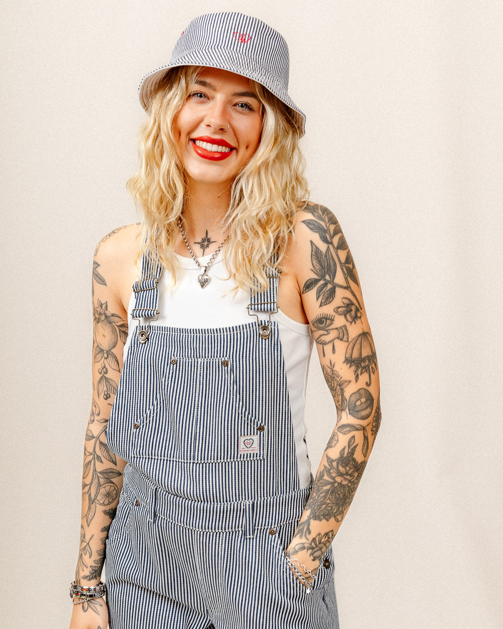 Railroad Dungarees - Indigo Hickory Stripe