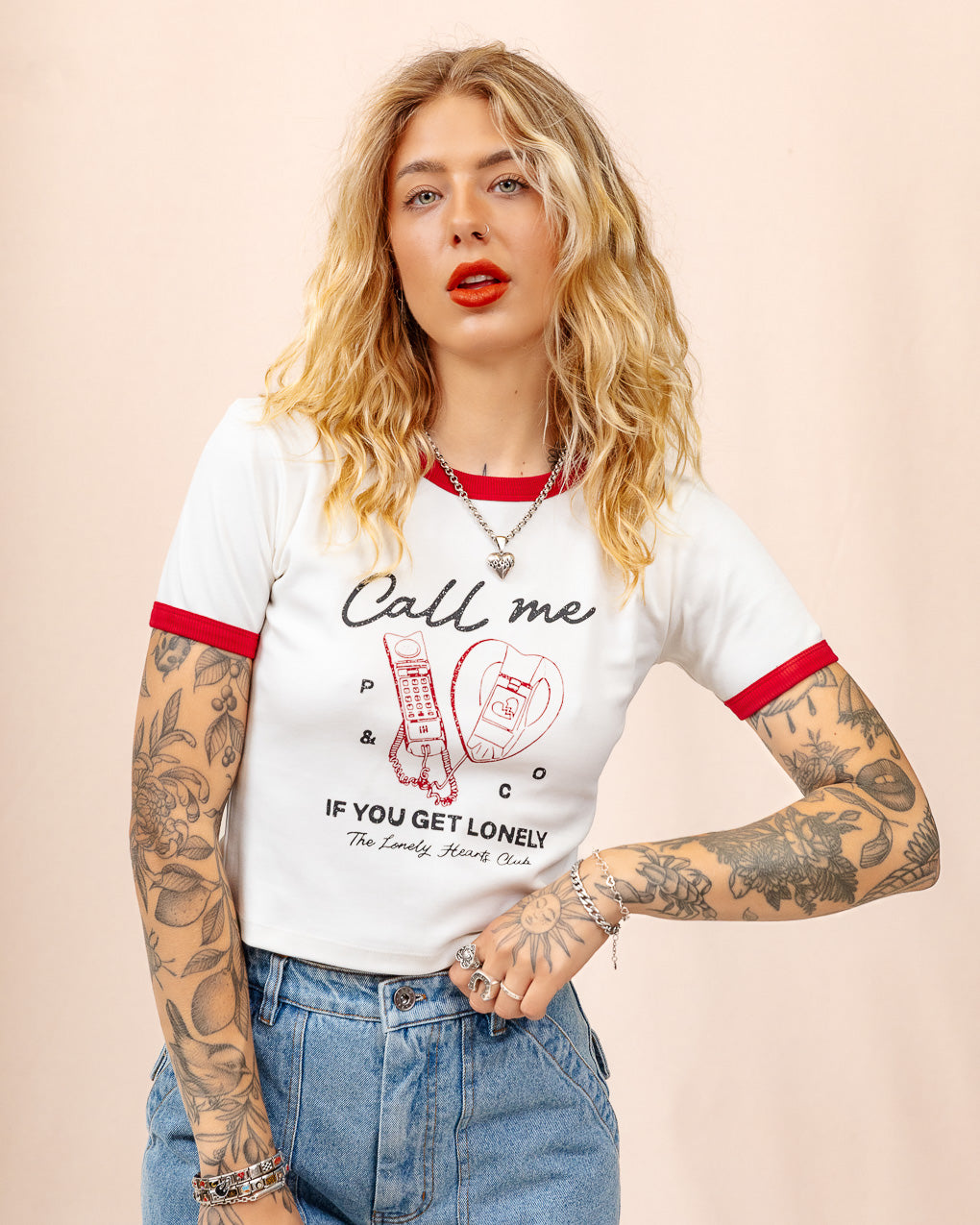 Call Me Ringer Baby T-shirt - Off White