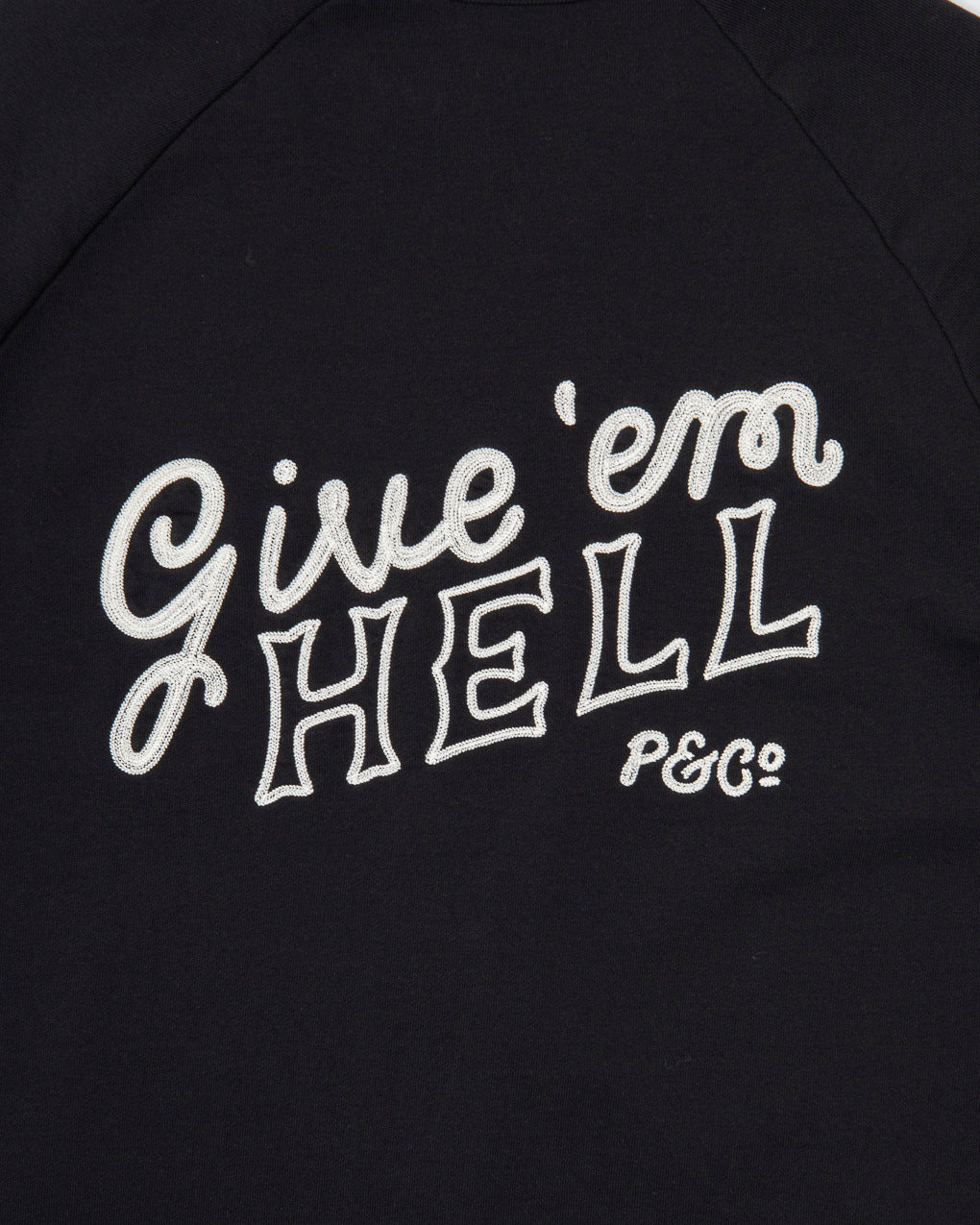 Give 'Em Hell Short Sleeve Sweatshirt - Washed Black