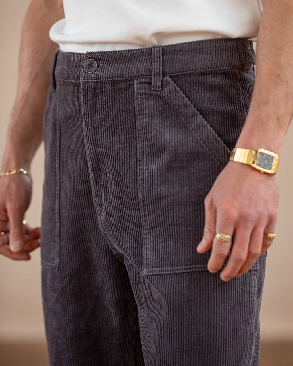 Blue Hickory Stripe Nomad Pant | Women's High-waisted Pants ‐ P&Co