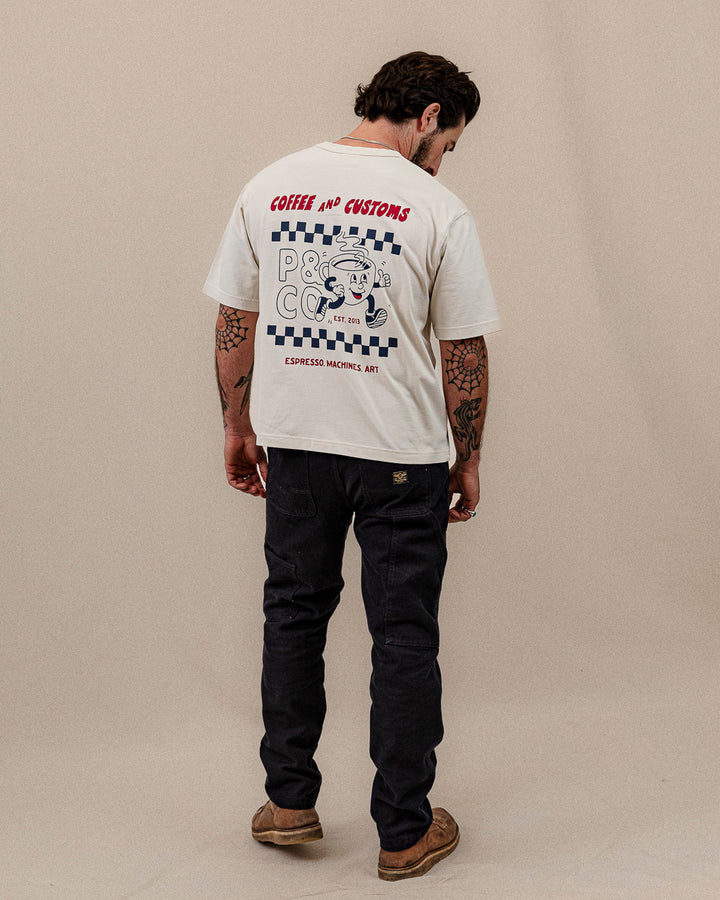 Coffee & Customs Boxy T-Shirt - Bone