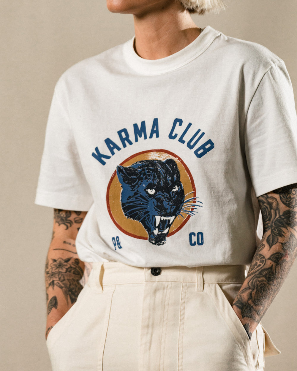T-shirt Karma Club 2.0 - Blanc cassé 