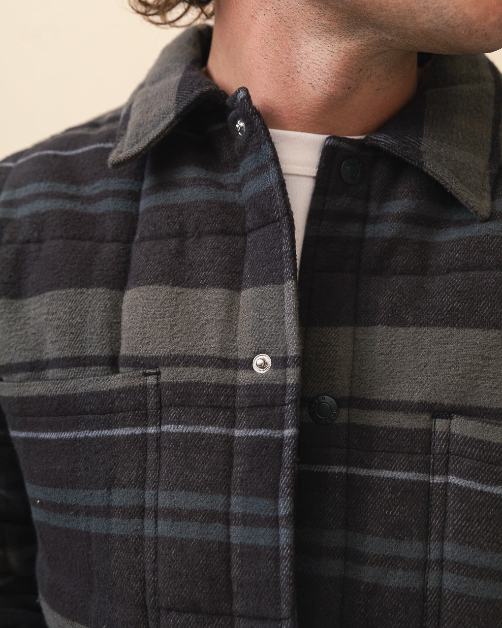 Pitsford Quilted Flannel Overshirt - Charcoal