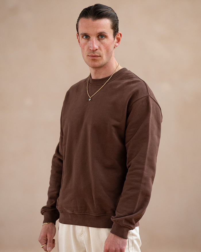 Crafted Organic Cotton Sweatshirt - Brown