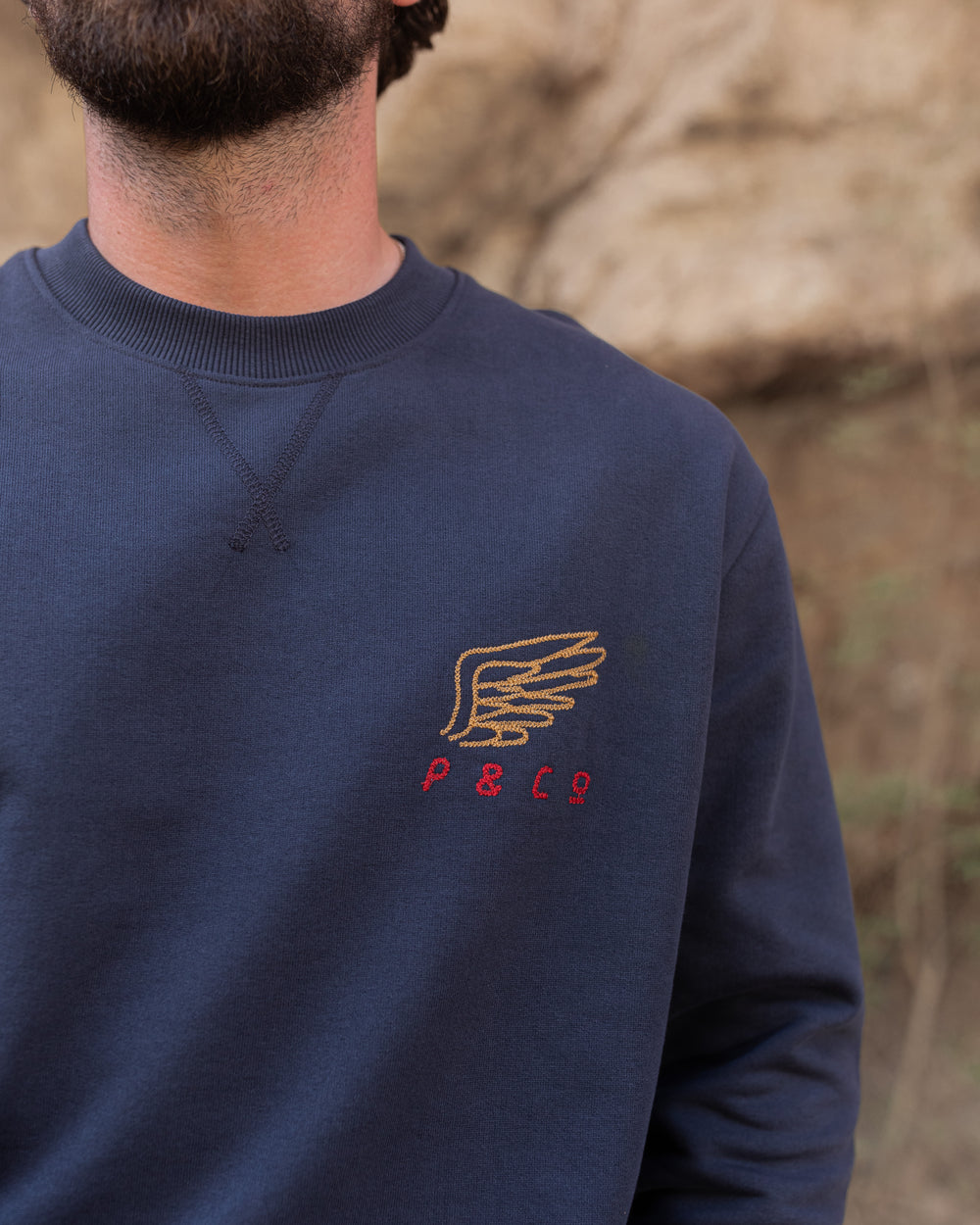 Messenger Embroidered Sweatshirt - Navy