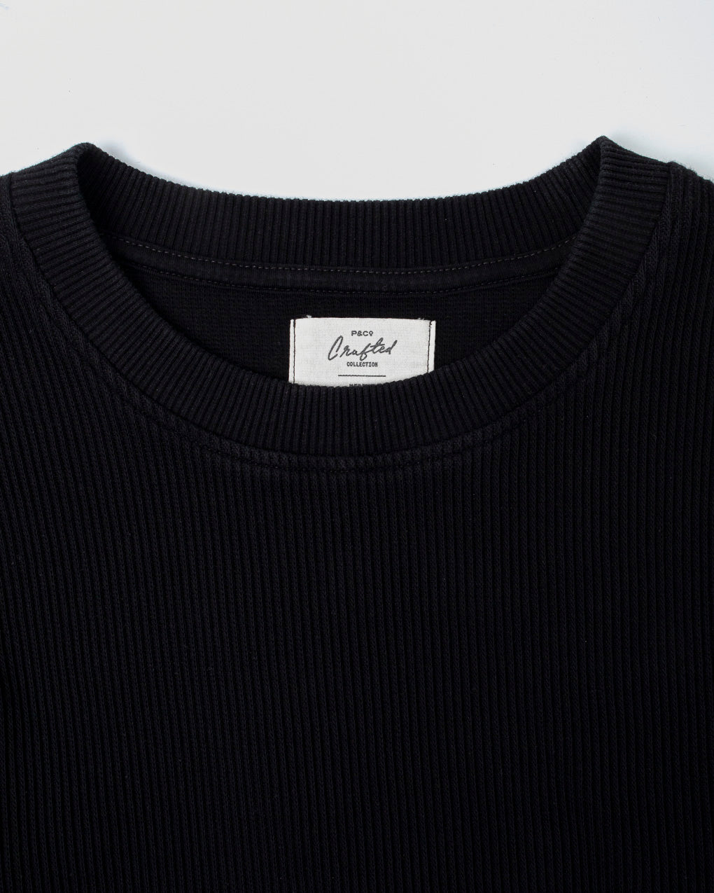 Crafted Ribbed Longsleeve - Washed Black