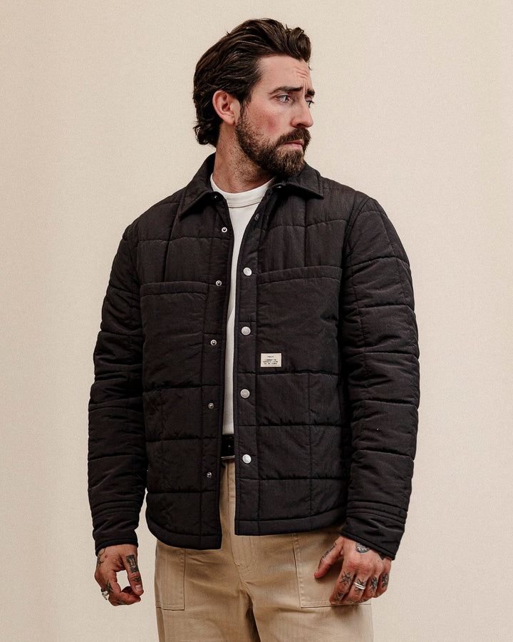 Bronson Quilted Overshirt - Washed Black