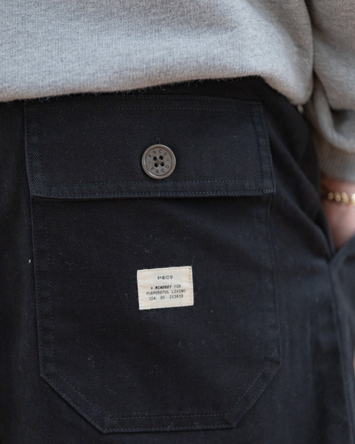 304 Service Fatigue Shorts - Washed Black