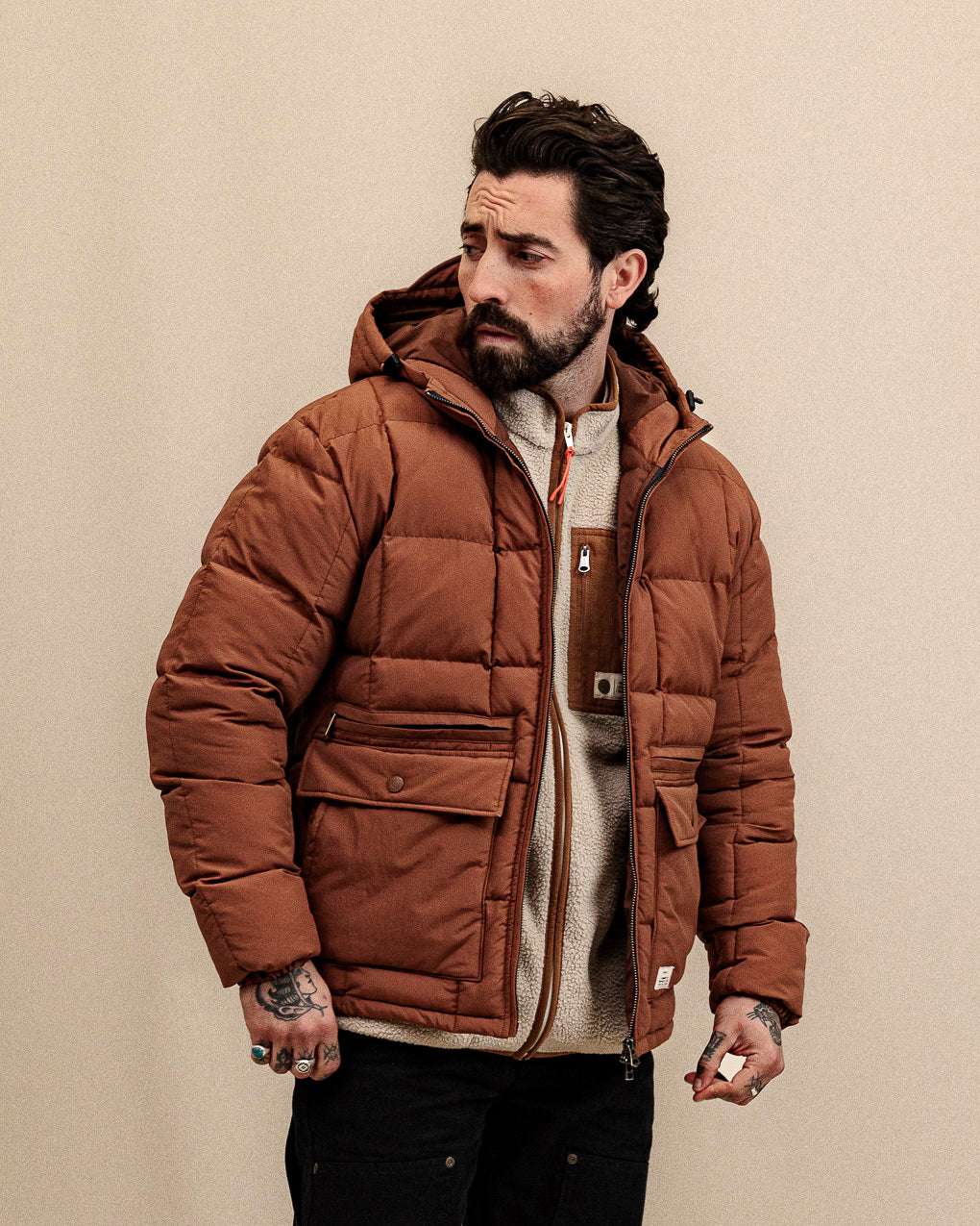 Powell Quilted Puffer Jacket - Rust