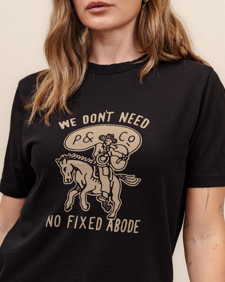 No Fixed Abode T-Shirt - Washed Black