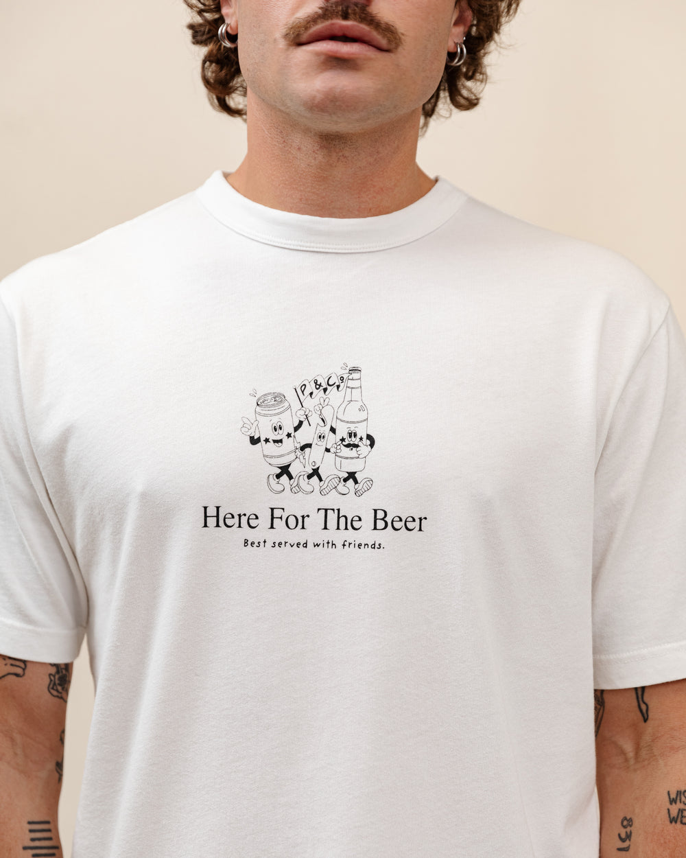 Here For The Beer 2.0 T-Shirt - Off White