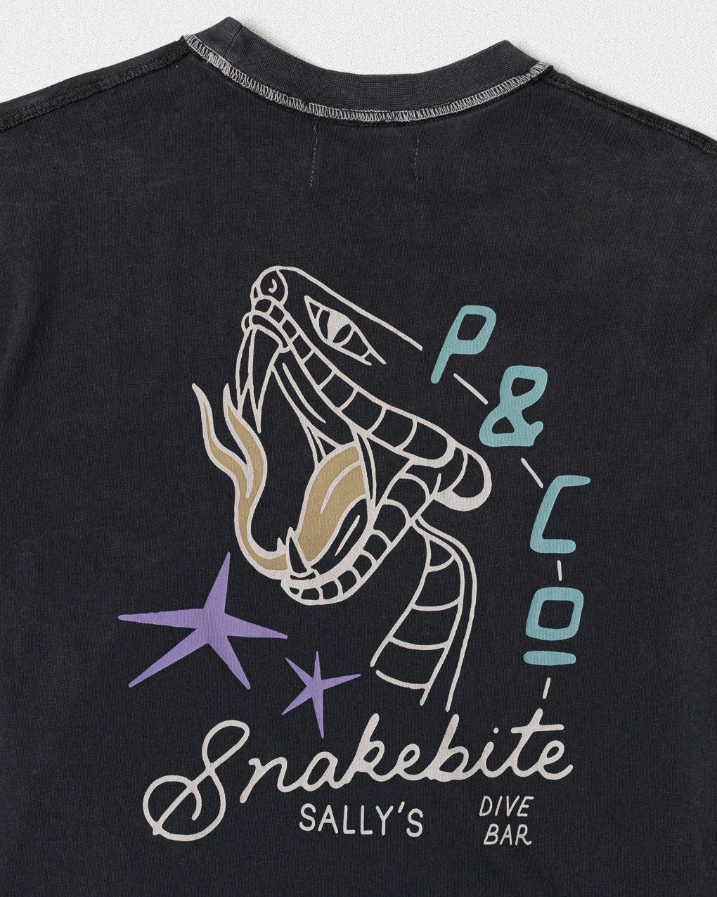 Snakebite Sally's Boxy T-Shirt - Acid Wash