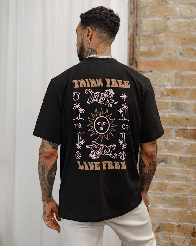 Think Free T-Shirt - Washed Black
