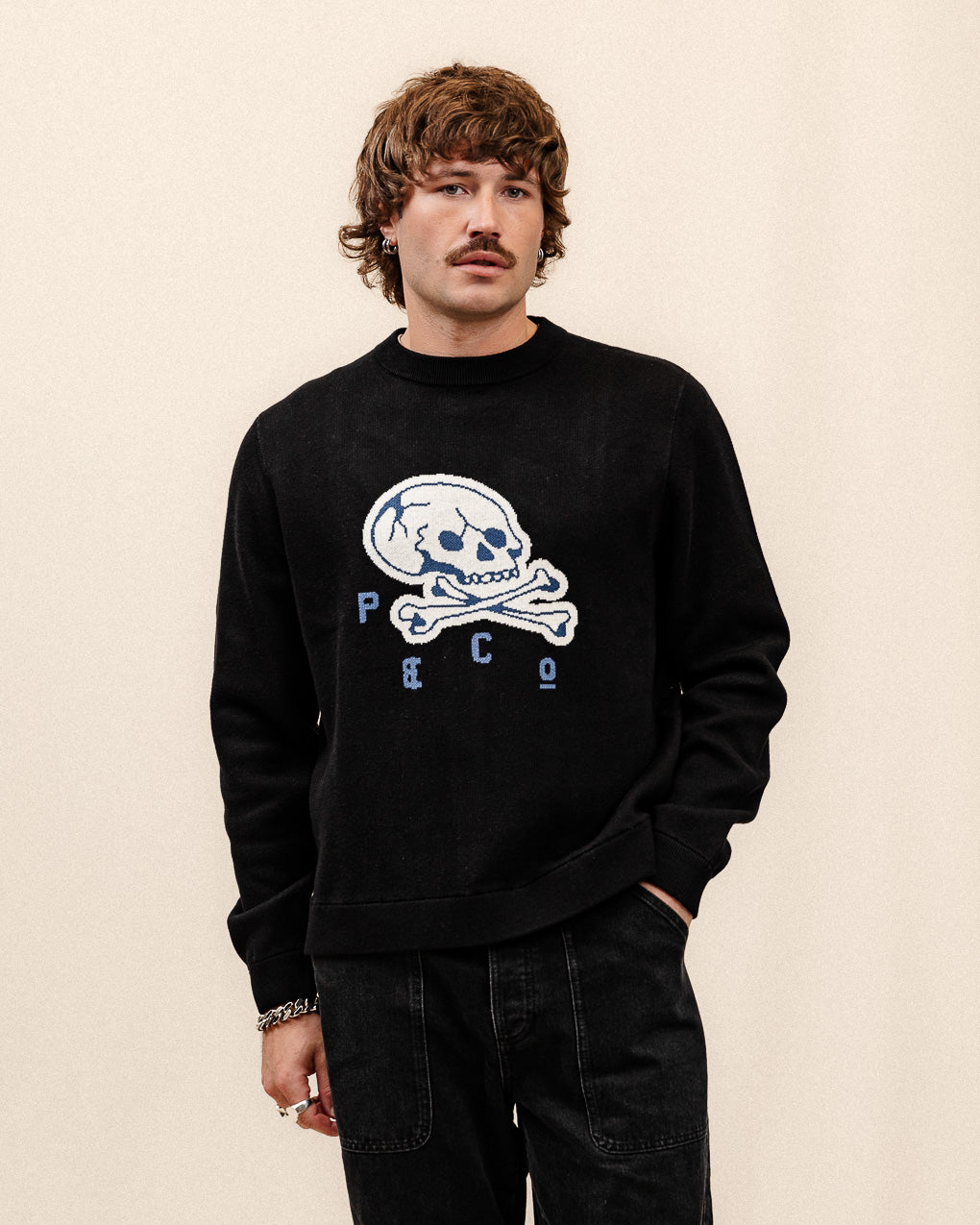 Godspeed Skull Knit Jumper - Black