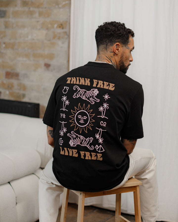 Think Free T-Shirt - Washed Black