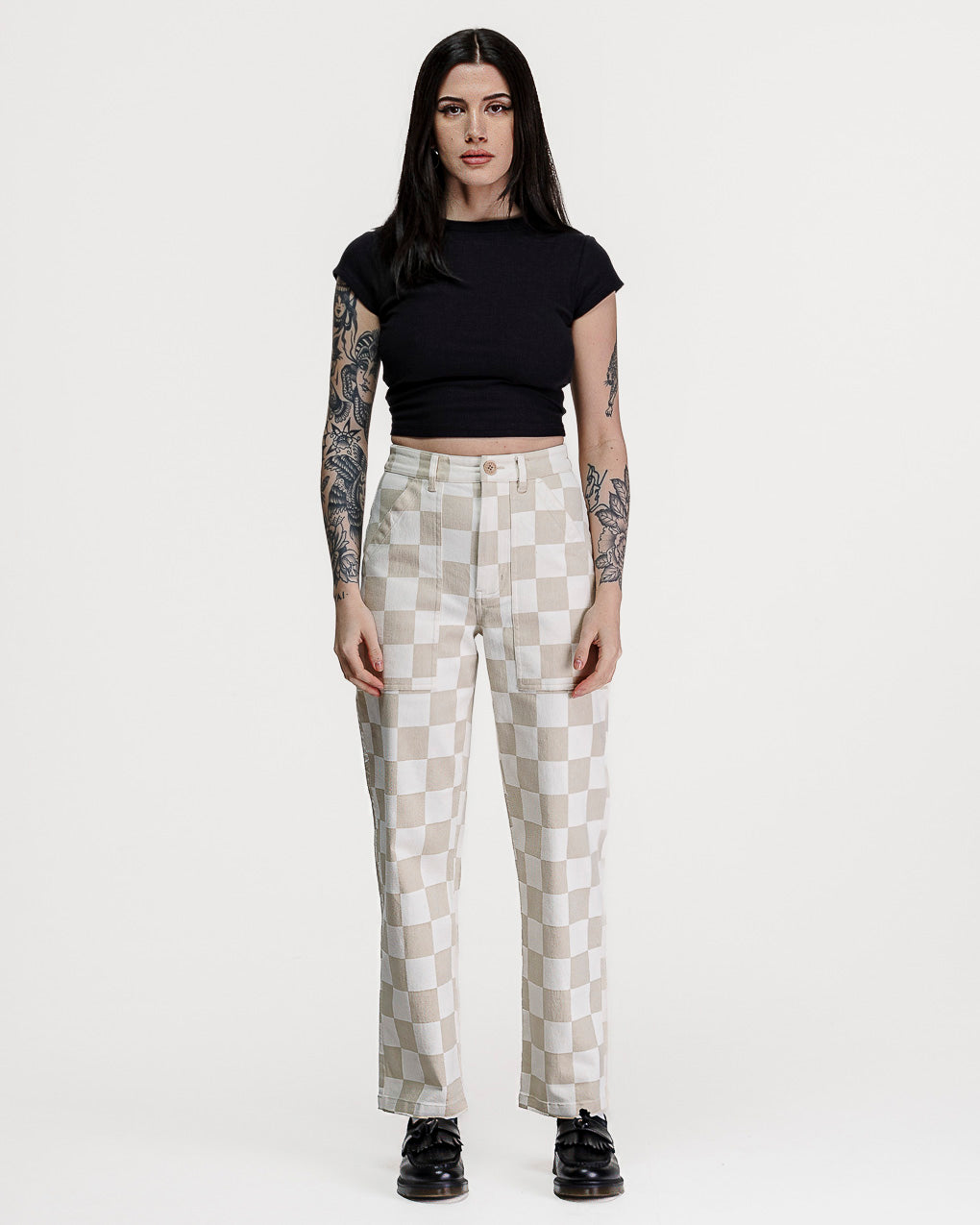 304 Service Fatigue Pants - Stone Checkerboard