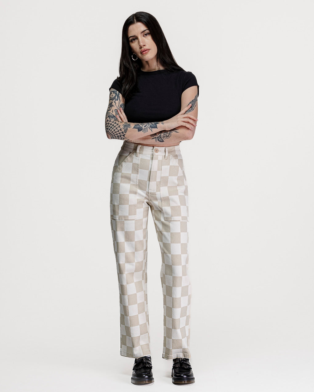 304 Service Fatigue Pants - Stone Checkerboard