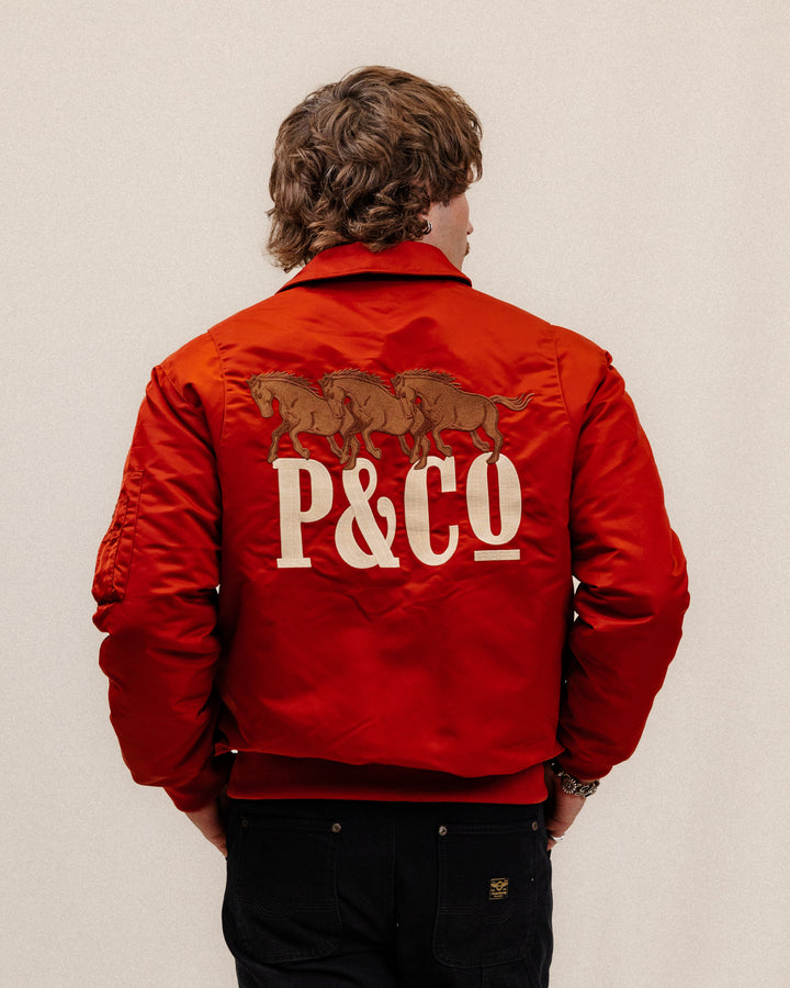 Bronco Bomber Jacket - Red