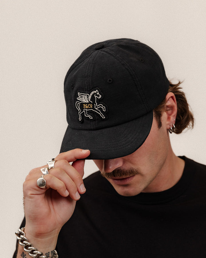 Pegasus 6 Panel Cap - Washed Black