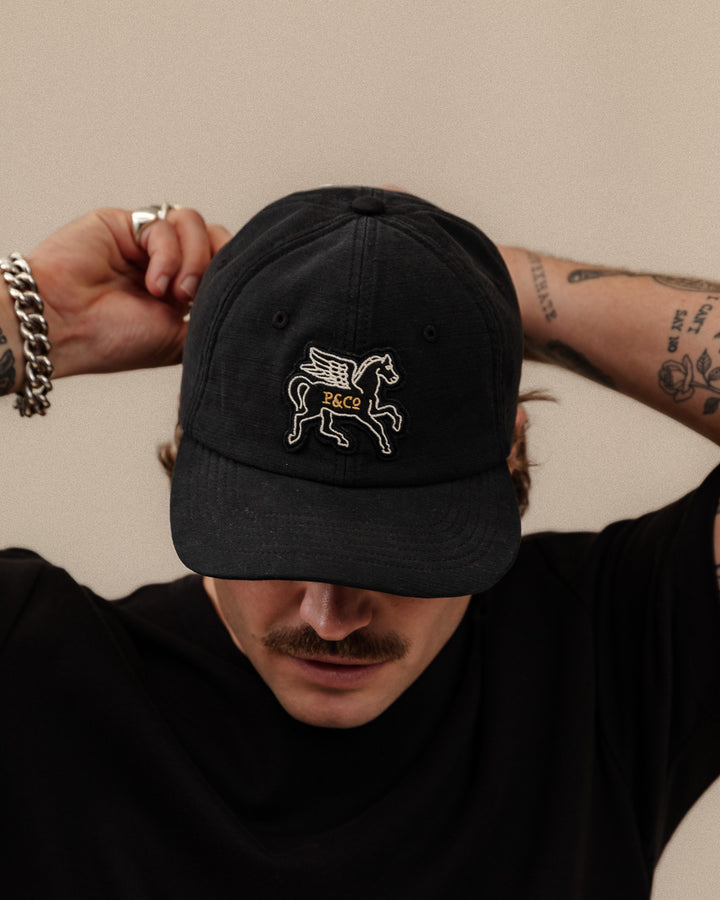 Pegasus 6 Panel Cap - Washed Black