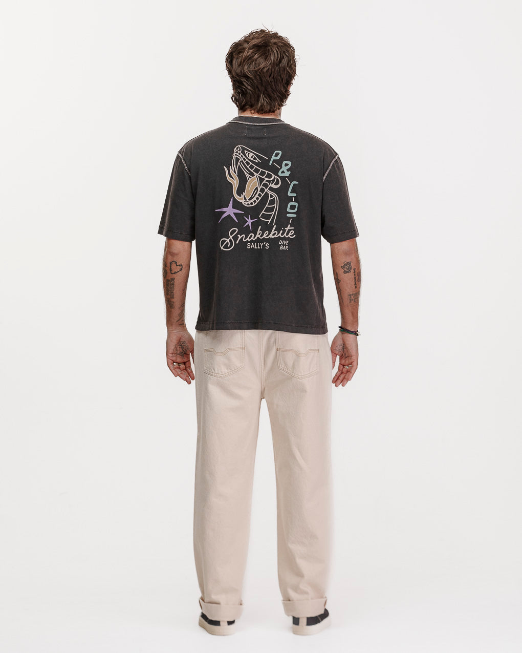 Snakebite Sally's Boxy T-Shirt - Acid Wash