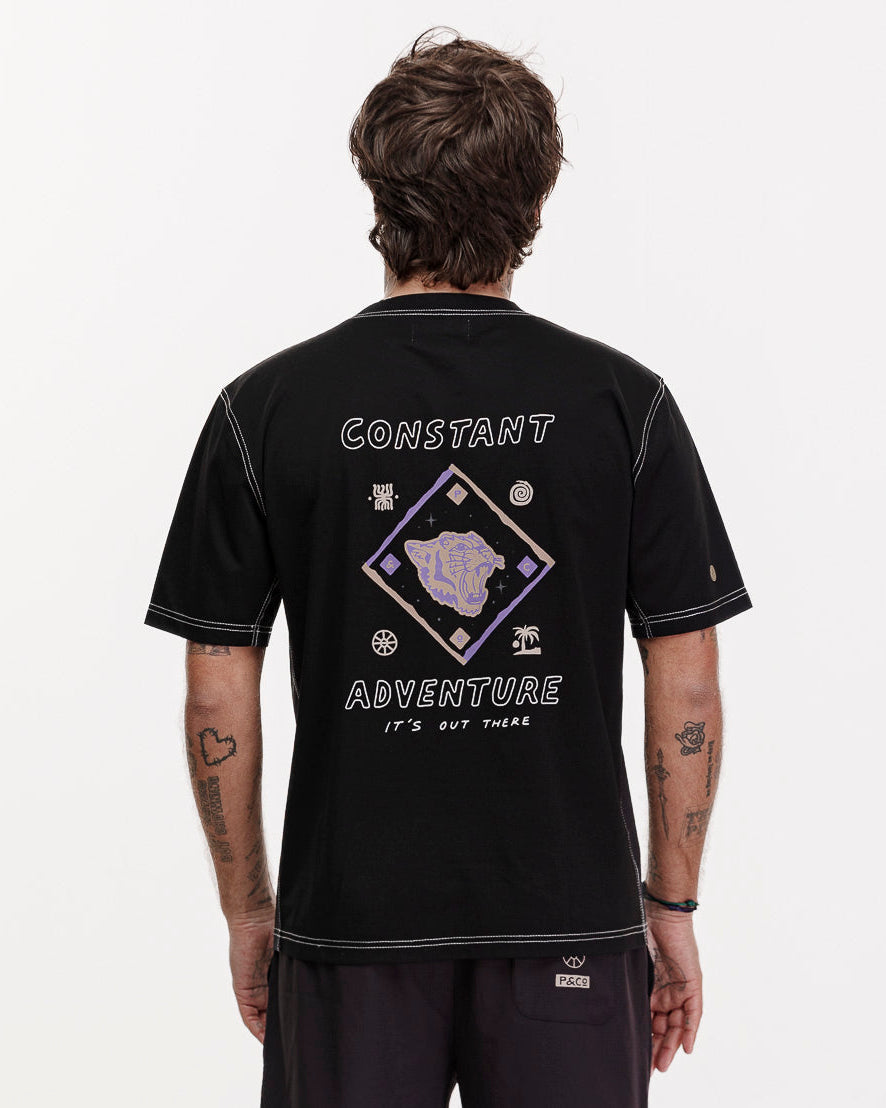 It's Out There Trail T-Shirt - Washed Black