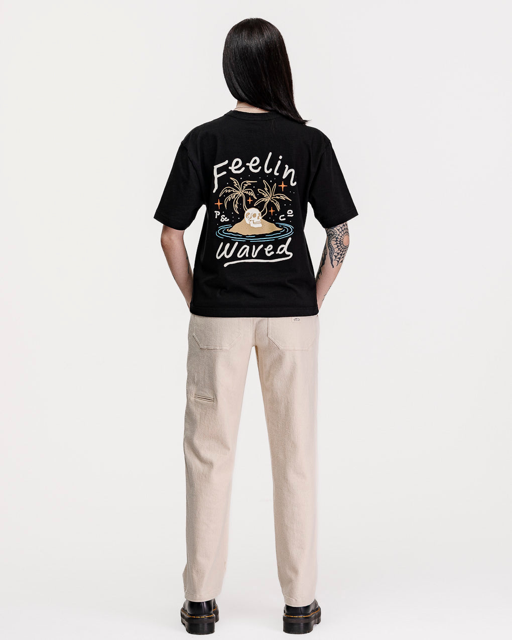 Feelin' Waved Boxy T-Shirt - Washed black