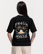 Feelin' Waved Boxy T-Shirt - Washed black