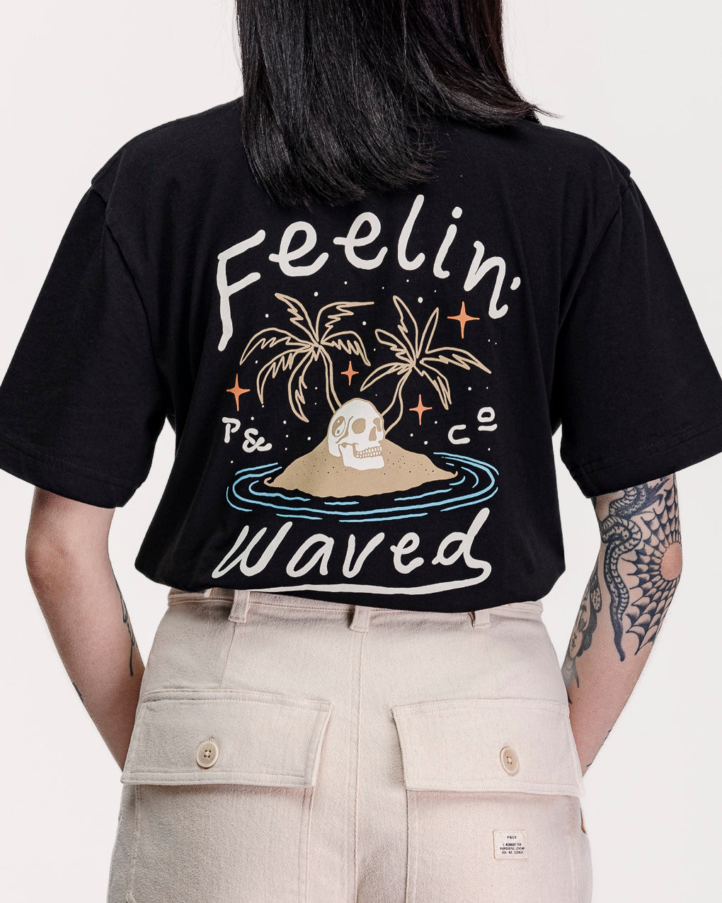 Feelin' Waved Boxy T-Shirt - Washed black