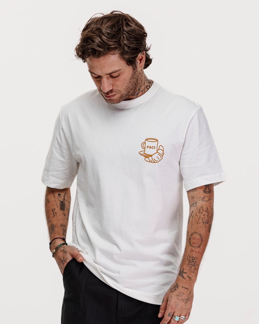 Coffee & Croissants T-Shirt - Off White