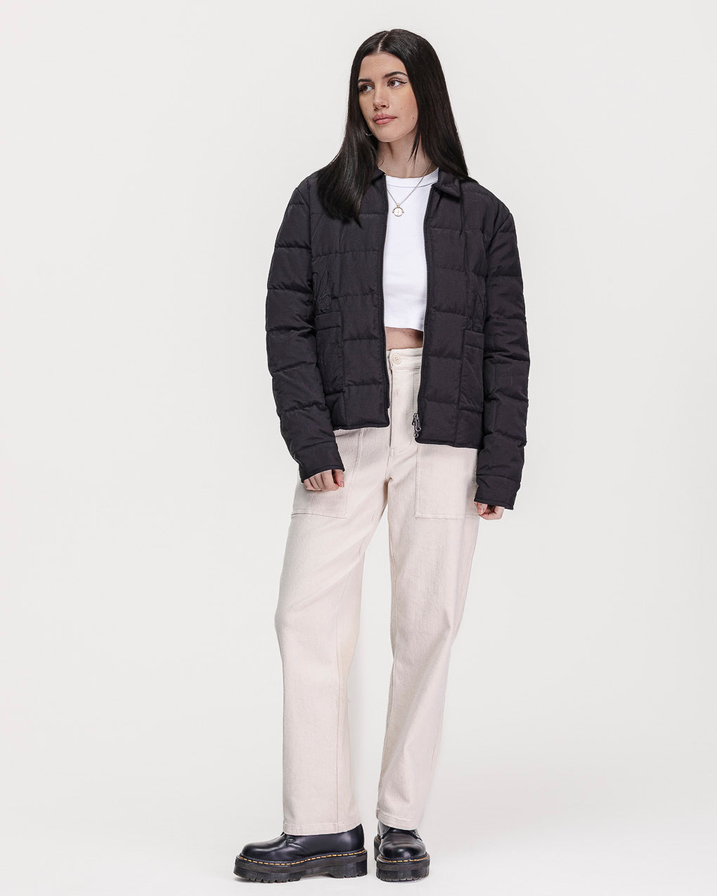 Time To Slow Quilted Jacket - Washed Black