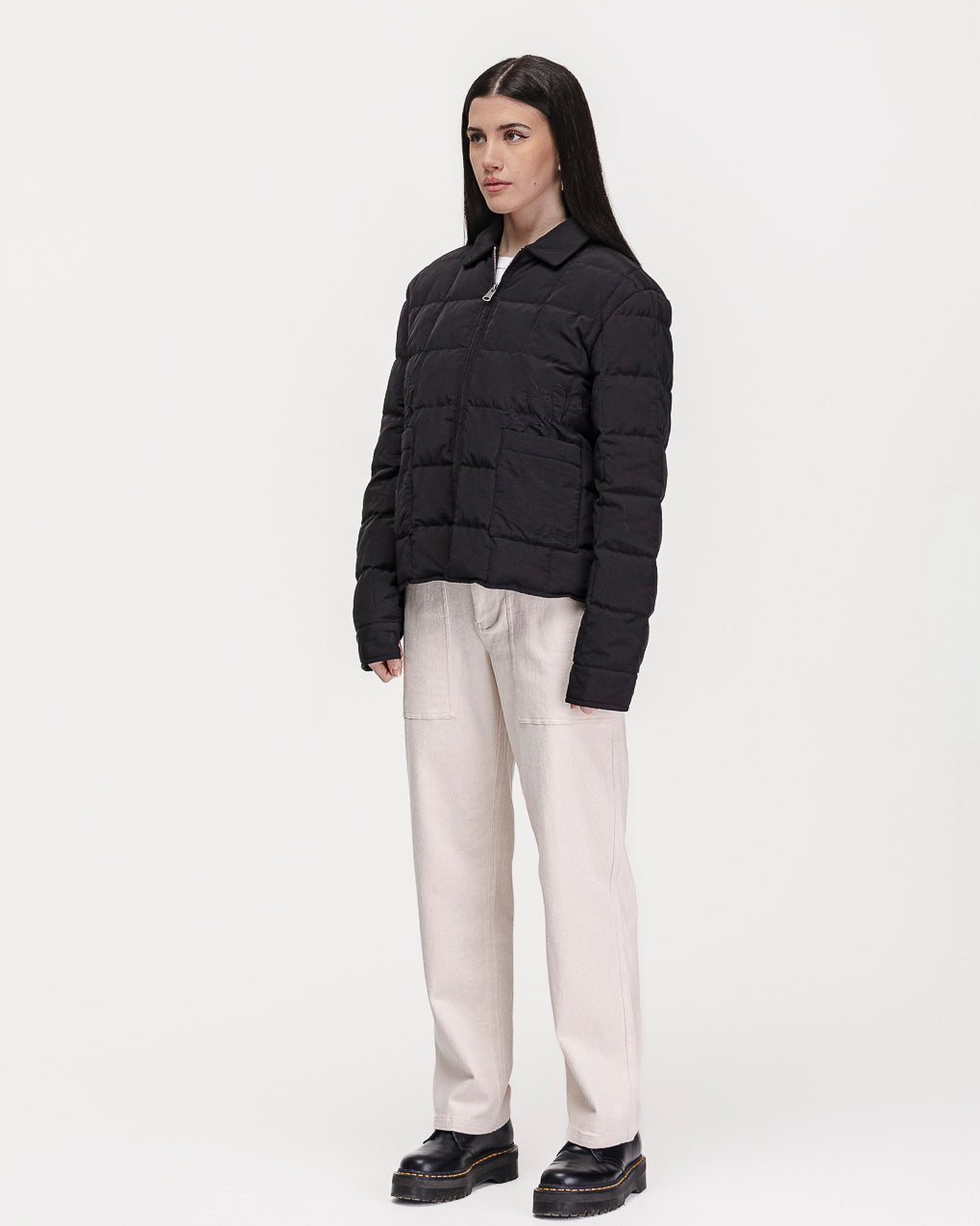 Time To Slow Quilted Jacket - Washed Black