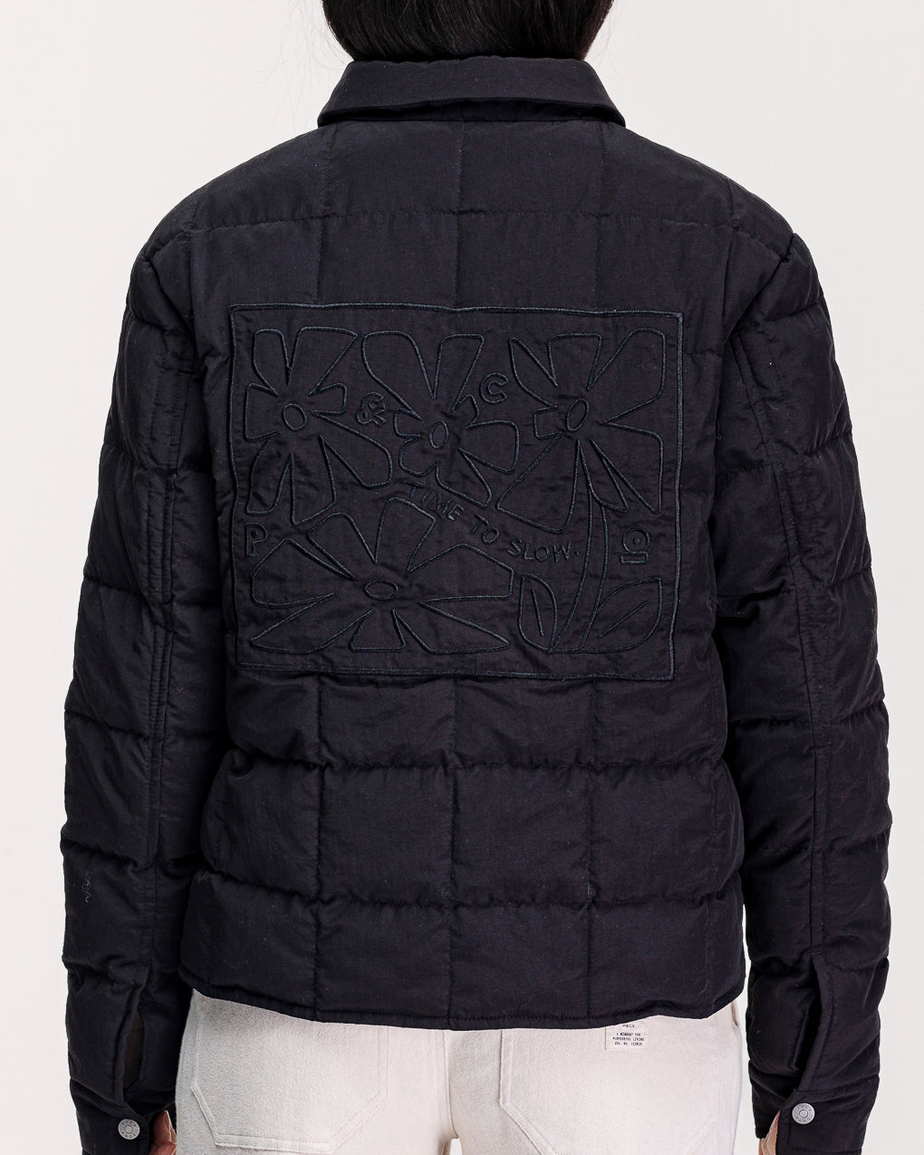 Time To Slow Quilted Jacket - Washed Black