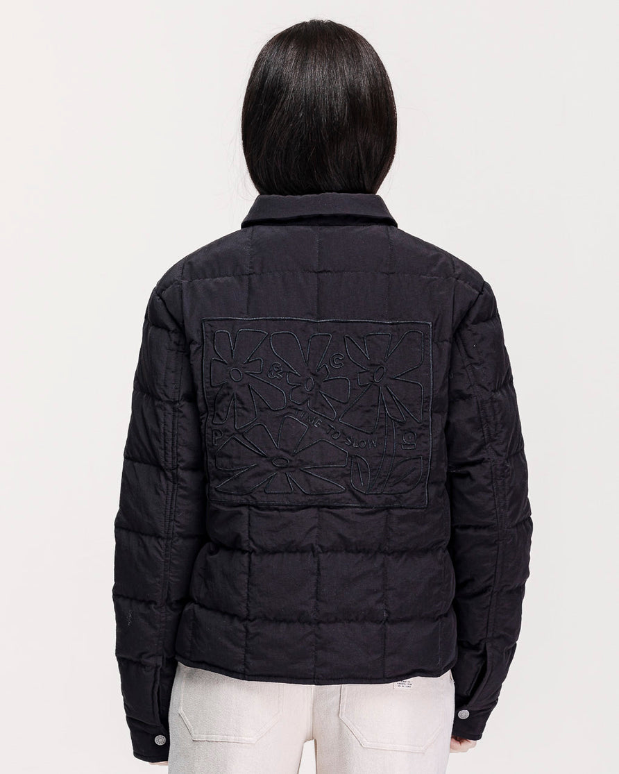 Time To Slow Quilted Jacket - Washed Black