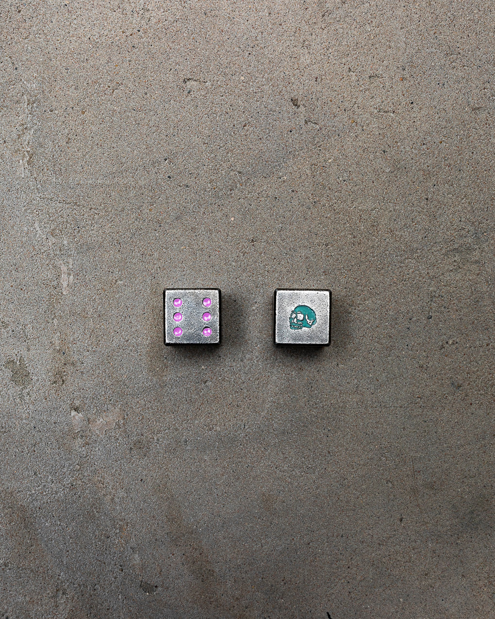 Neon Bones Metal Dice Set